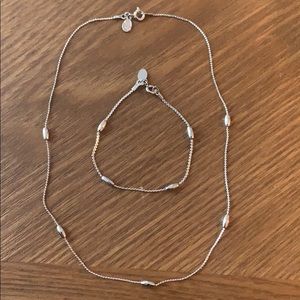 Avon Silver Plated Necklace and Bracelet Set